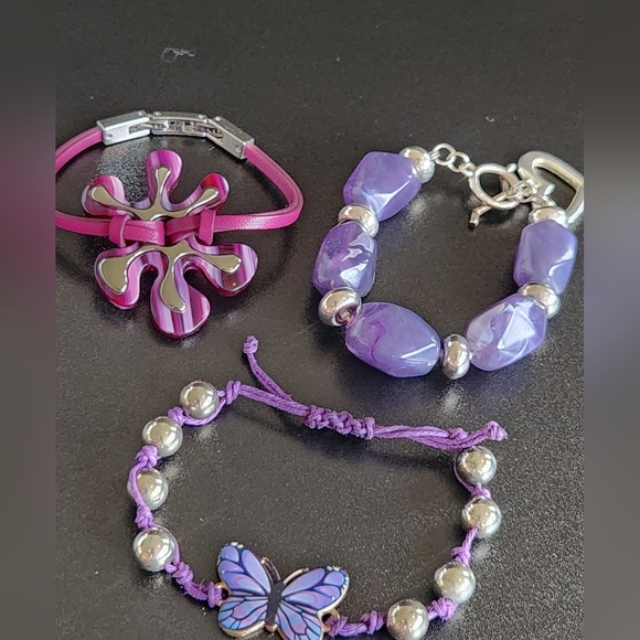 Purple Bracelet Bundle Pink/Purple Is Fossil - Picture 1 of 7